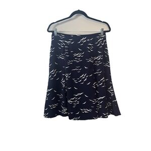 Banana Republic‎ Navy SEAGULL Bird Skirt Blue Career I Lined I Size 8